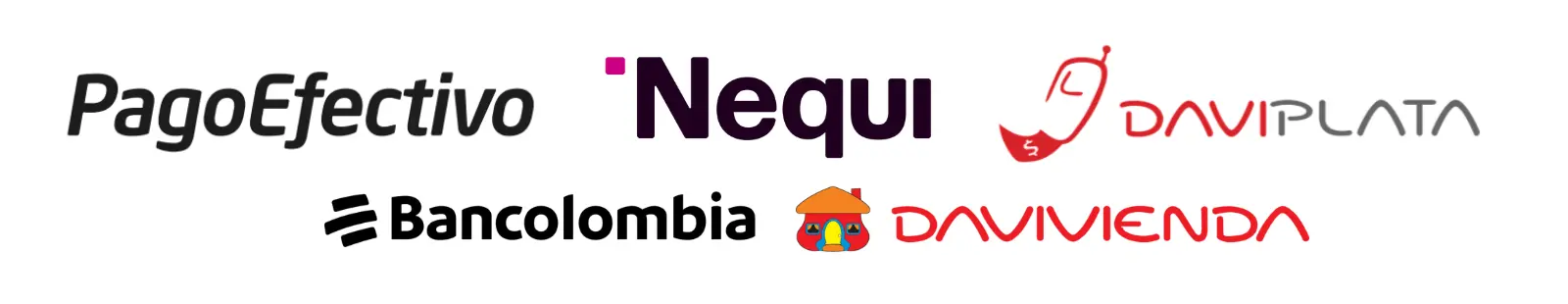 Métodos de Pago - Nequi, Daviplata, Bancolombia